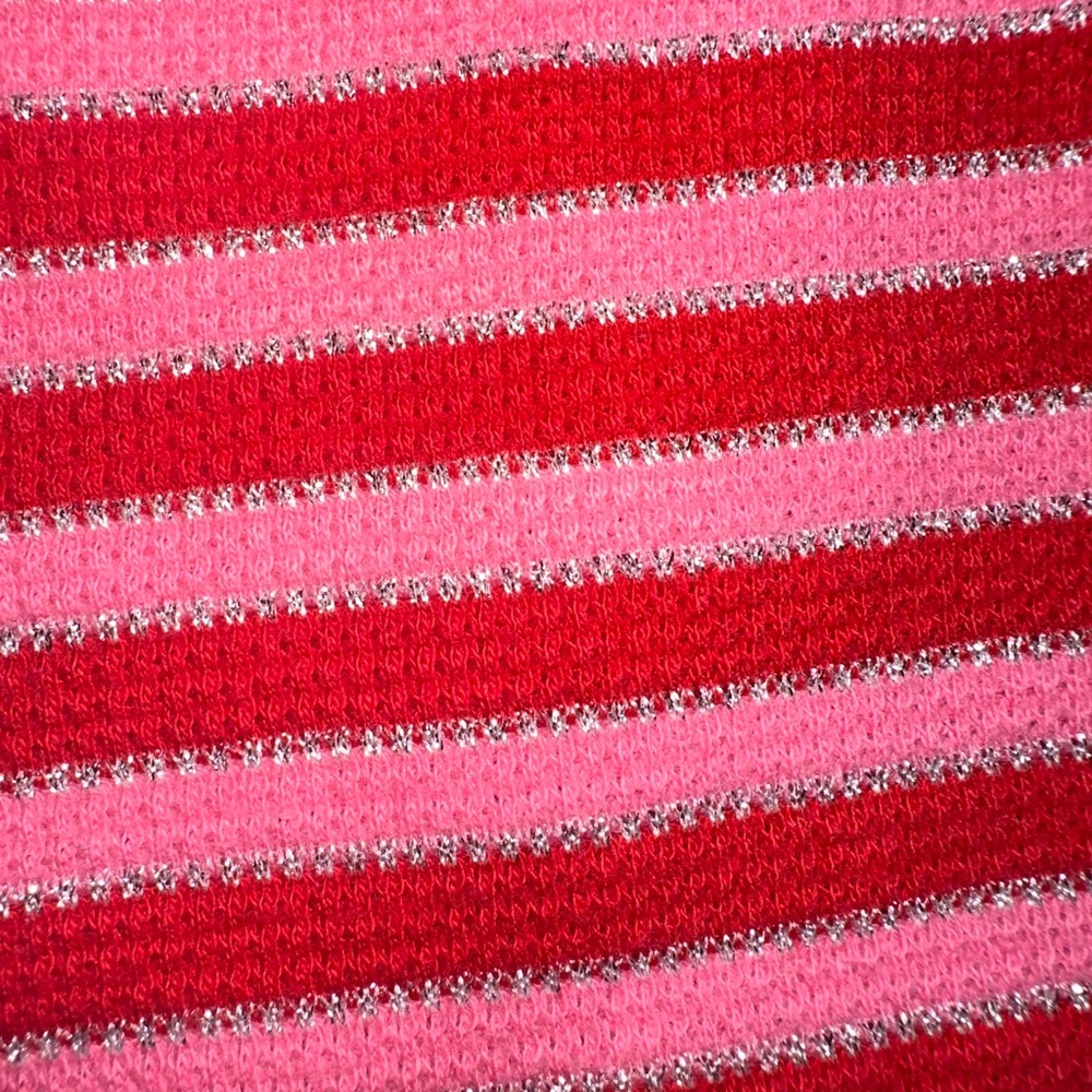 Victoria's Secret Intimates Red & Pink Glitter Stripe Drawstring Sleep Pants - Picture 2 of 8